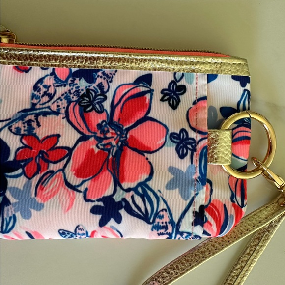 LILLY PULITZER Wallet Resort White Party Like A Lobstar Printed Zip Top Key Ring - Picture 2 of 5